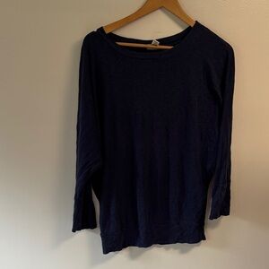 Mercer & Madison Dark Blue 3/4 Sleeve dolman style Top